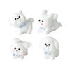 Cute White Running Puppy 3D Resin Figurine Pet Dog Bichon Frise Desktop Decoration Garden Moss Miniatures Sence DIY Decoration