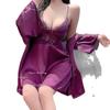 Sexy pajamas suspender nightgown women's 1011 new summer lace ice silk nightgown high-end loungewear set