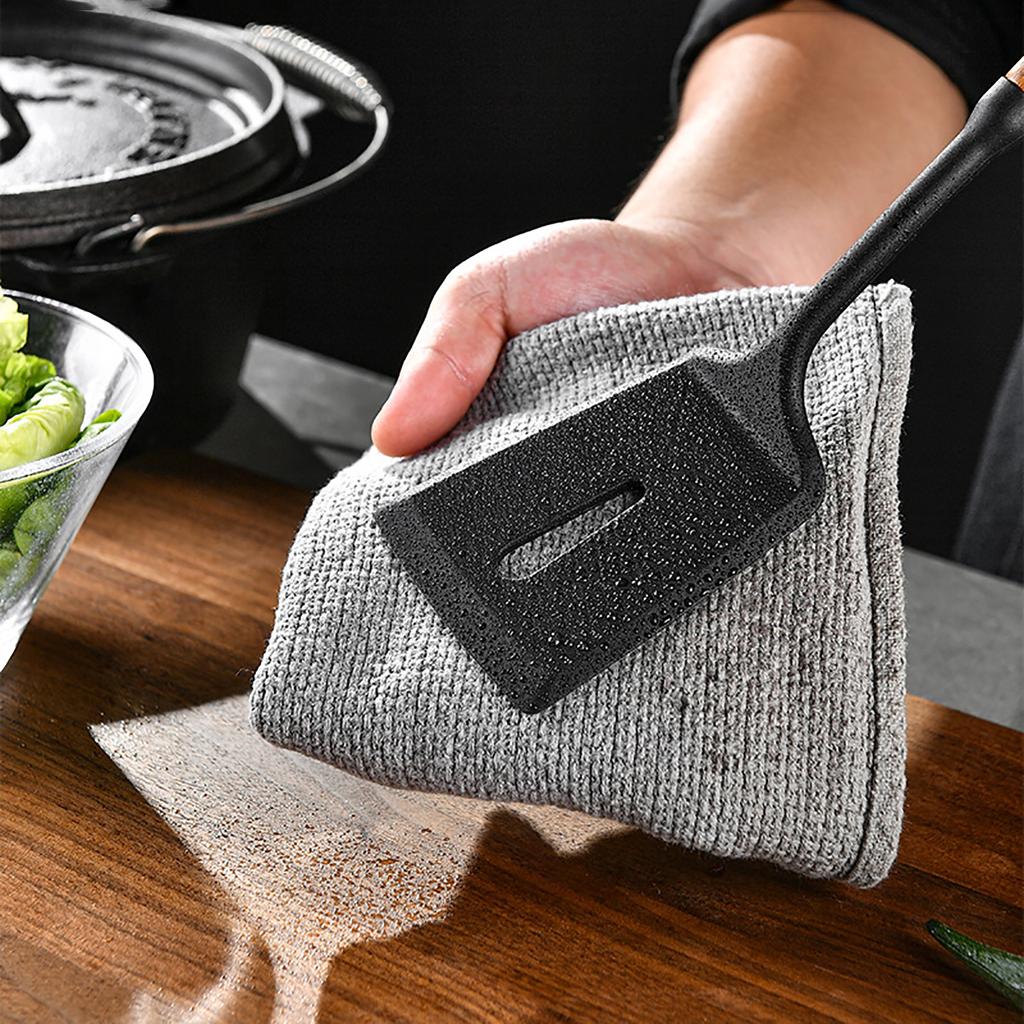 3/7pcs Black Silicone Kitchenware Set Non-Stick Cookware Kitchen Utensils Set Wooden Handle Spatula Shovel Ladle Cooking Tools