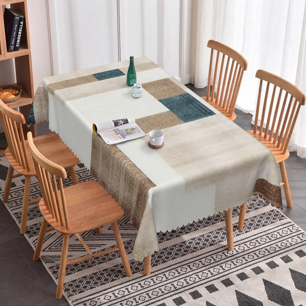 Nordic Style Simple Table Cloth Geometric Pattern Dining Room Waterproof Oilproof Rectangular Tablecloth Party Wedding Decor