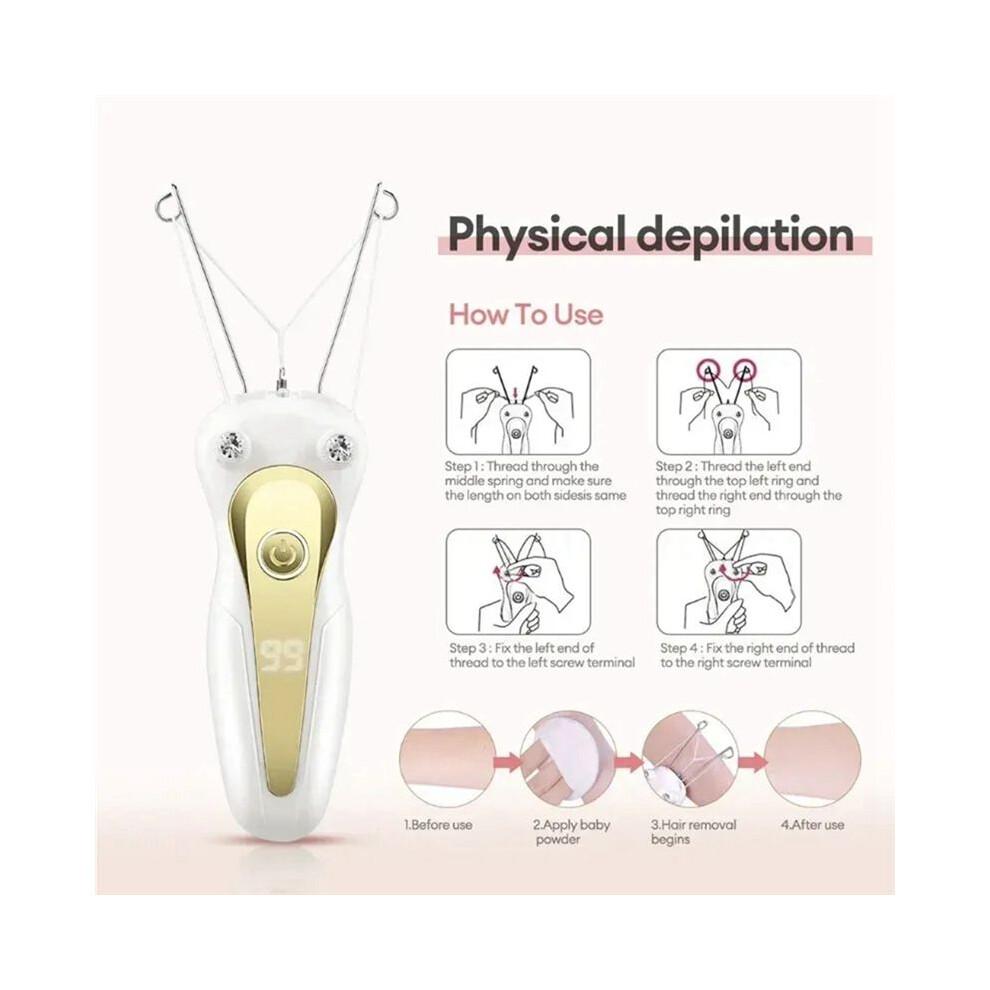 Épilateur Électrique pour le Corps, Fil de Coton, Rasoir pour Jambes et Bras, Beauté Féminine, Épilateur pour le Cou, Écran LCD