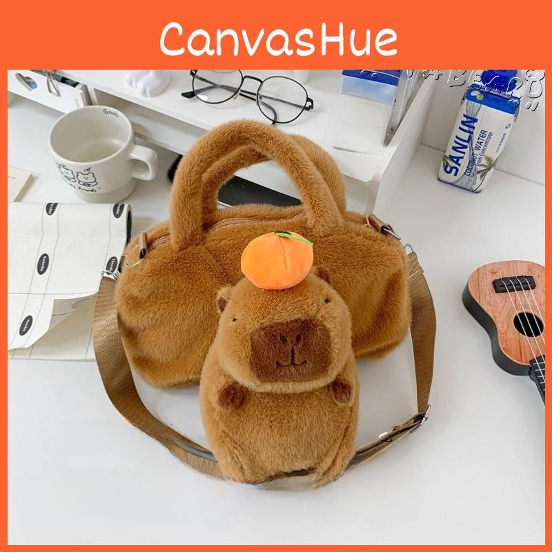 Handbag Plush Capybara With Orange Pendant Design Ugly And Cute Bag Phone