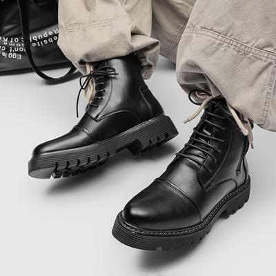 Dimanyu Brock Work Boots Men  Autumn New British Style Men Ankle Boots Laces High-Top Men'S Boots