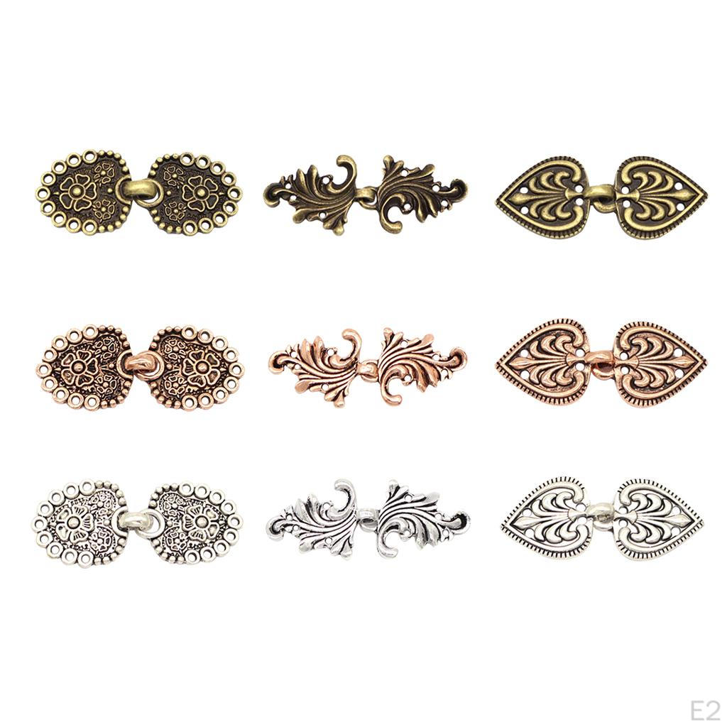 1 Pair Sew on Cloak Fasteners Hook Cardigan Clips Button with Holes