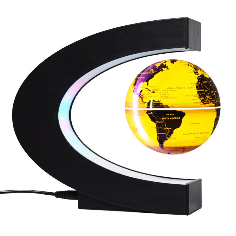 C-Shaped 3-Inch Magnetic Levitating Globe - Unique Valentine's Day Gift & Creative Home Decor Ornament