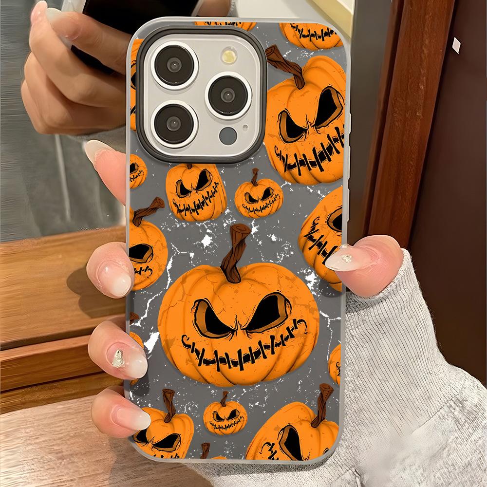 Halloween pumpkin is suitable for iPhone16ProMax mobile phone protective case Apple 17Pro large hole 15/14 simple 17