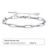 Vnox 5mm Paperclip Chain Bracelet for Men, Casual Stylish Rectangle Links Wristband, Adjustable Chain Jewelry