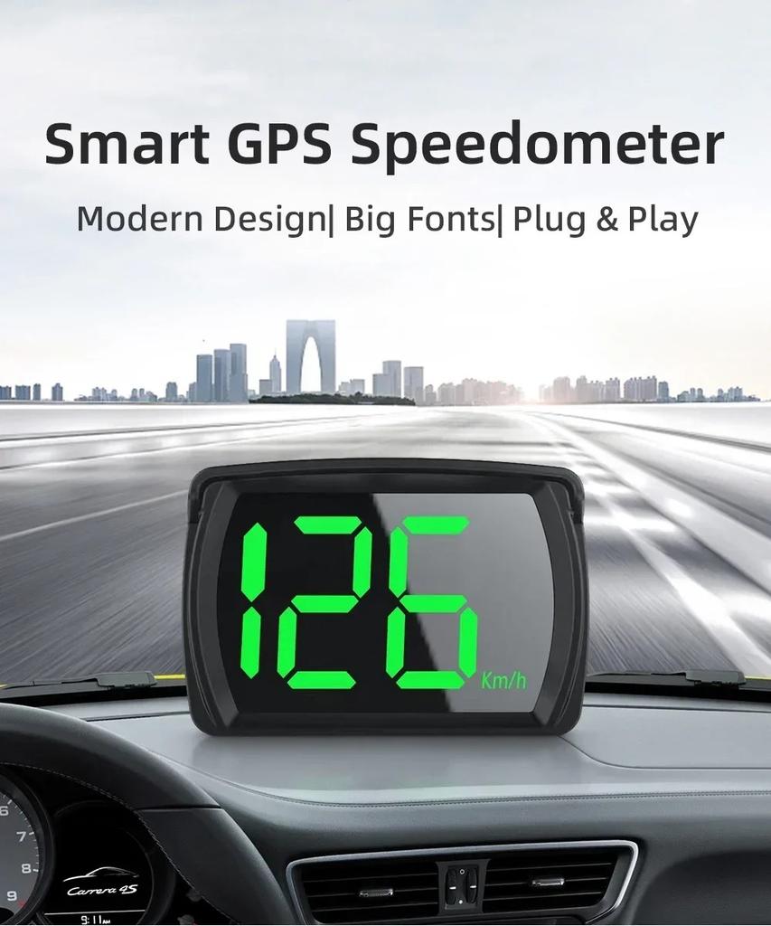 New Car Head-Up Display For Car GPS Digital Speedometer HUD Large Font Speedometer KMH Smart Automotive Accessories