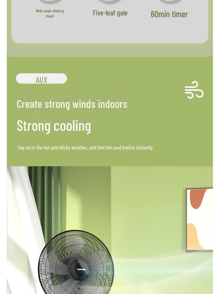 Remote Controlled Quiet Oscillating Floor Fan for Home or Office