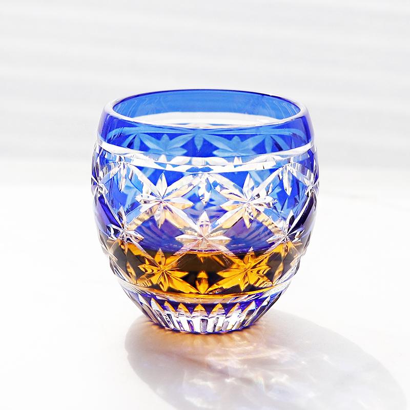 

Japanese Edo Kiriko Color Crystal S Glass Sake Cups Hand Engrave Bright Stars Small Wine Glasses Vodka Spirit Liquor Tumbler 90ml синій