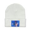 Patch Pattern Stitch Cartoon Knit Hat With Breathable Fabric And Edge Rolled