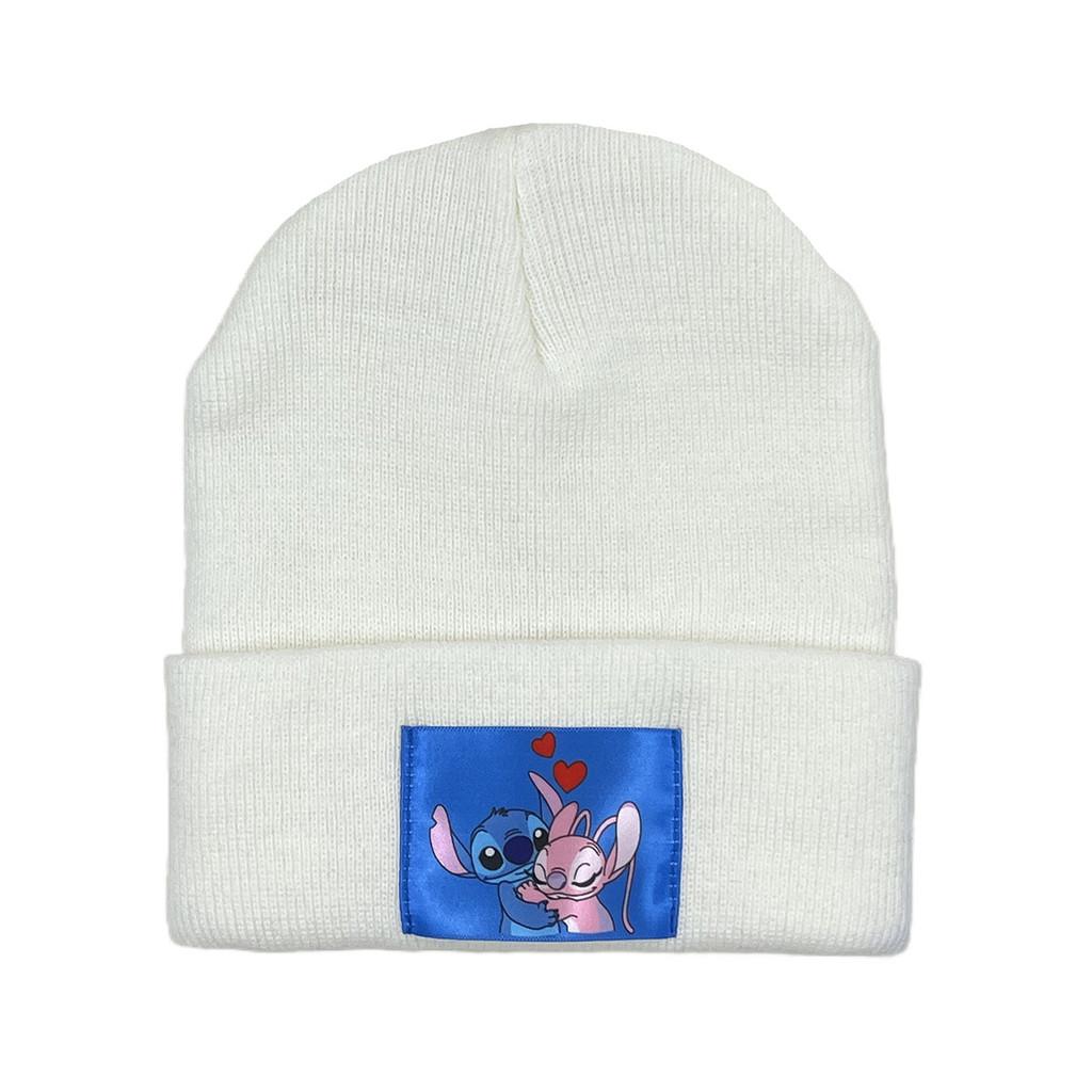 Patch Pattern Stitch Cartoon Knit Hat With Breathable Fabric And Edge Rolled