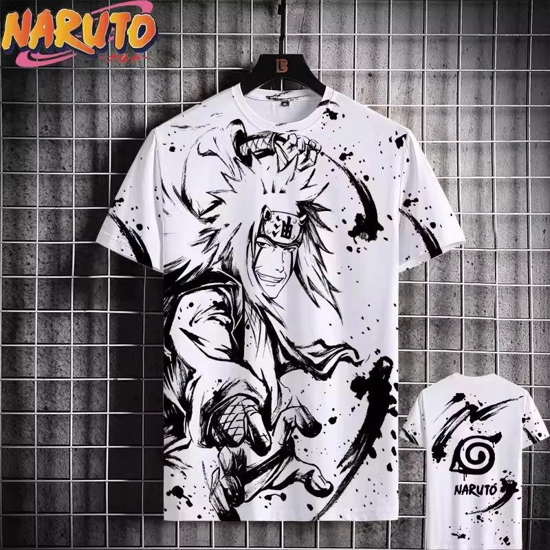 MINISO Naruto Herr T-shirt Japansk Anime 3D-tryck Casual Kortärmad Kläder Mode Tecknad T-shirts Herr T-shirt