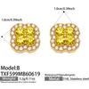 SSeeSY Custom Design Jewelry Stainless Steel 18K Gold Plated Clover Stud Earrings Necklace Set for Engagement Party with Zircon