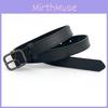 Elegant Womens Leather Belt With Metal Square Buckle For Commuter And Formal Wear