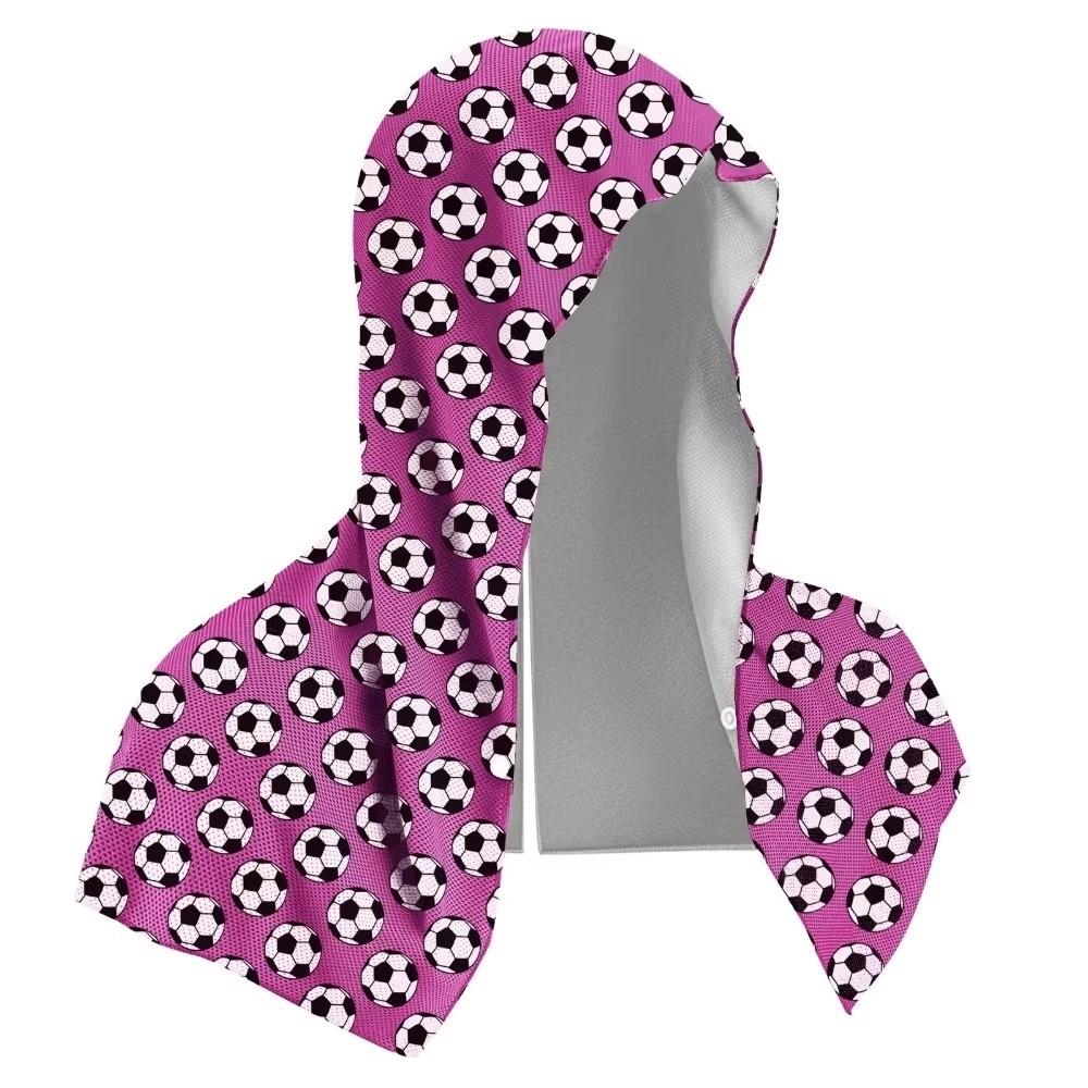 Quick-Dry Cooling Sports Scarf Football Pattern Breathable Hooded Headscarf Multifunctional Lightweight UV Protection Towel