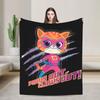 Super Kitties Anime Cat Blankets   Flannel Throw Blankets Bedroom Sofa Portable Soft Warm Bedsprea