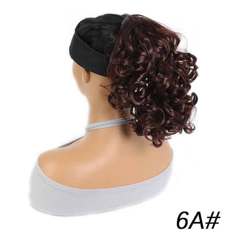 Drawstring short curled ponytail wig synthetic fiber ponytail wig natural and comfortable hair accessories for daily use