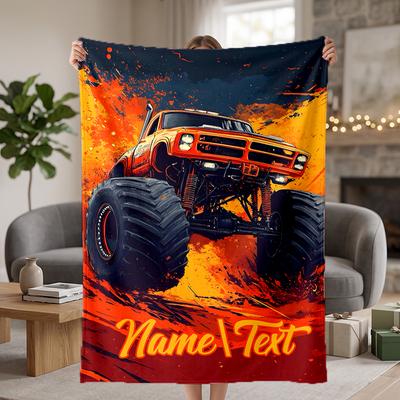 Off Road Trucks Custom Flannel Blankets Soft Warm Cozy Throws for Home Decor Holiday Gifts
