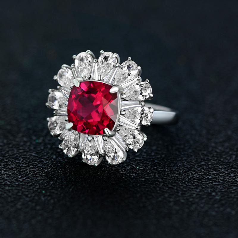 Gica Gema 925 Sterling Silver 9*9mm Zircon Gemstone Wedding Rings For Women Fine Jewelry
