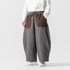 Pantaloni Invernali Uomo Pile Spesso Casual Caldi Stile Cinese Pantaloni Dritti Alta Qualità Larghi Coulisse Gamba Larga Uomo