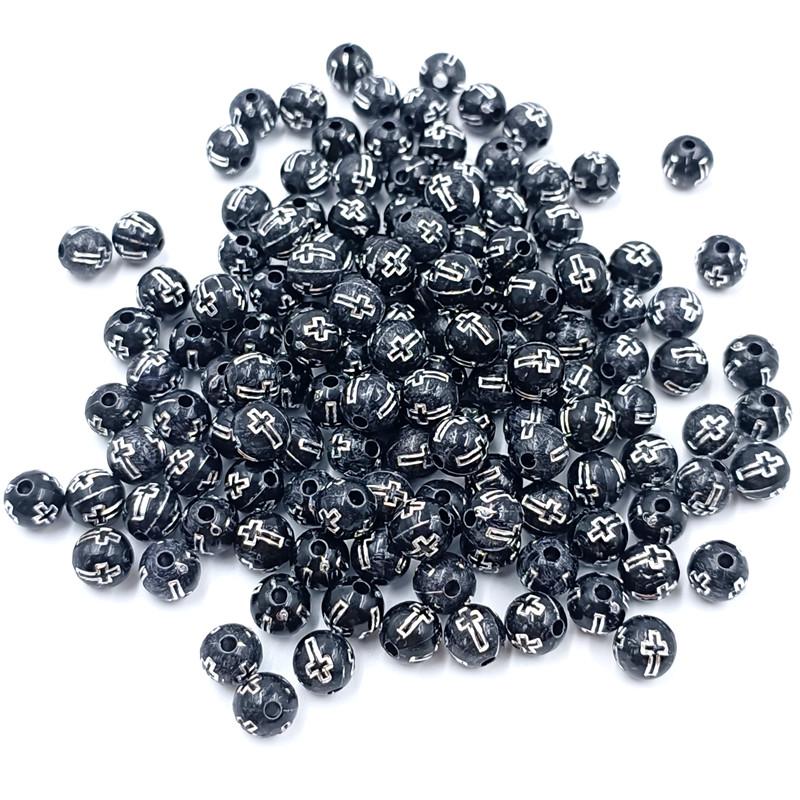 

8 мм акрил 30 шт крест свободные бусины ожерелье круглые модные белые DIY ювелирные аксессуары смешанные цвета для браслета серьги изготовление