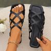 Slippers Woman New Summer Style Flip Flops Versatile Casual Sandals Solid Color Woven Flat Thong Soft Sole Women Slippers