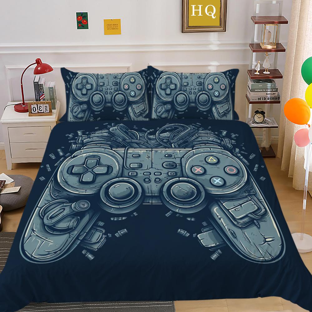 

Модное покрывало для дома, комплект постельного белья с 3D принтом, игровой стиль, домашний текстиль, королевский размер, полиэстер, удобное домашнее постельное белье EU Single 135x200cm