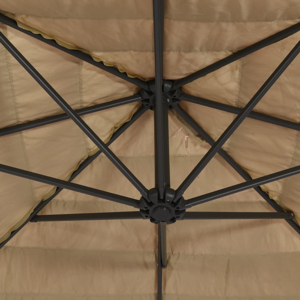 Vidaxl Parasol Ogrodowy Na Stalowym Słupku, Brązowy, 223X223X213 Cm