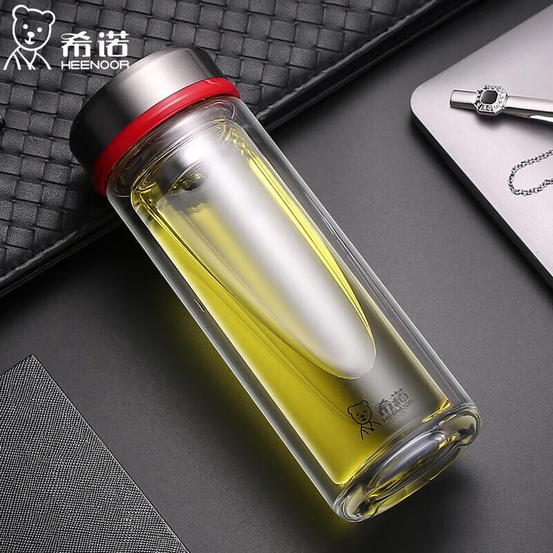 Heenoor Double Wall Glass Tumbler with Filter