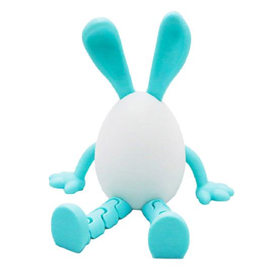 Easter Egg Figurine with Articulated Legs 3D Printed Movable Joints Rabbit Ear Egg Fidget Toy Holiday Party Decoration Ornament