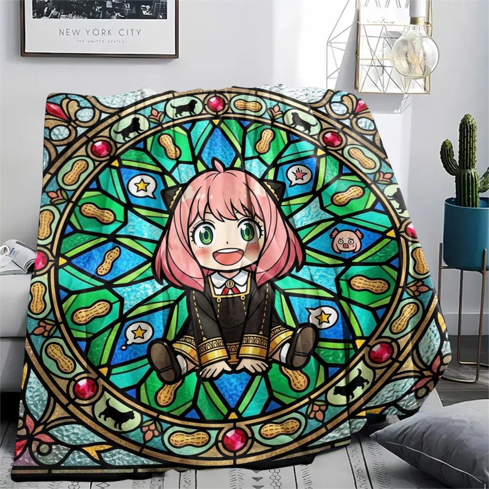 Anya Forger Cozy Warm Style Flannel Blanket Print Comfortable for Indoor Picnic Bedroom Sofa.-TING