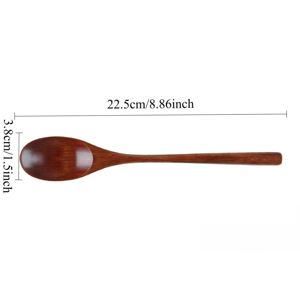 Wooden Spoon Long Handle Spoon Light Weight Table Spoon Eco Friendly Portable Spoon for  Cooking Mixing Eating Kitchen Tools