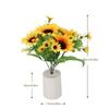 LED-Nachtlicht Nachttisch-Schreibtischlicht Wiederaufladbar per Batterie Leselicht Sonnenblumen-Design 3-LED-Blumentopflicht