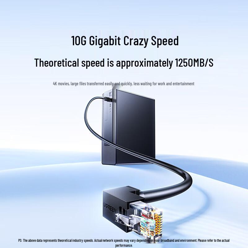 Ugreen CAT6A 90-Degree Downward Bend Ethernet Cable