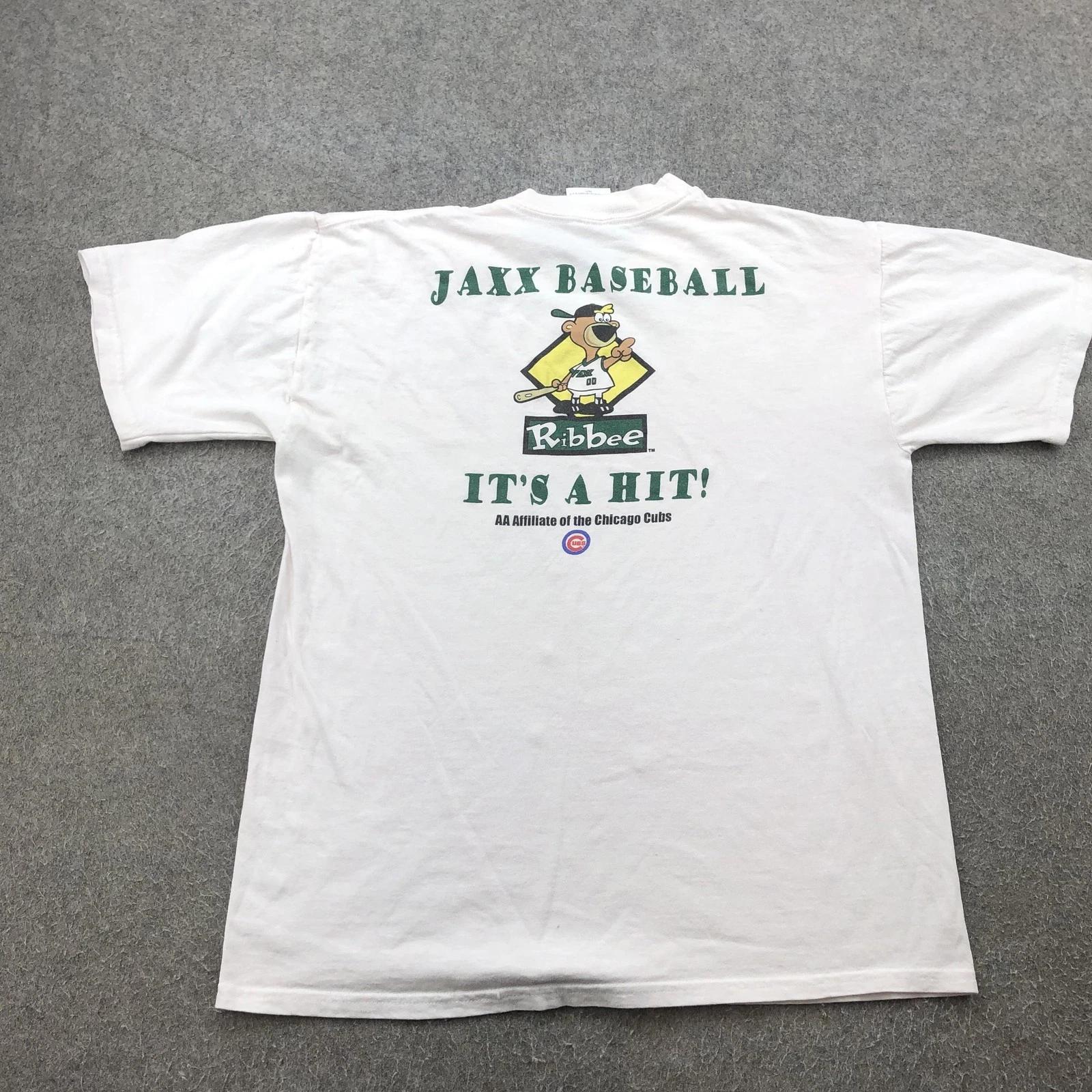

Vintage West Tenn Diamond Jaxx Shirt Mens Large White MILB Mascot Ribbee L