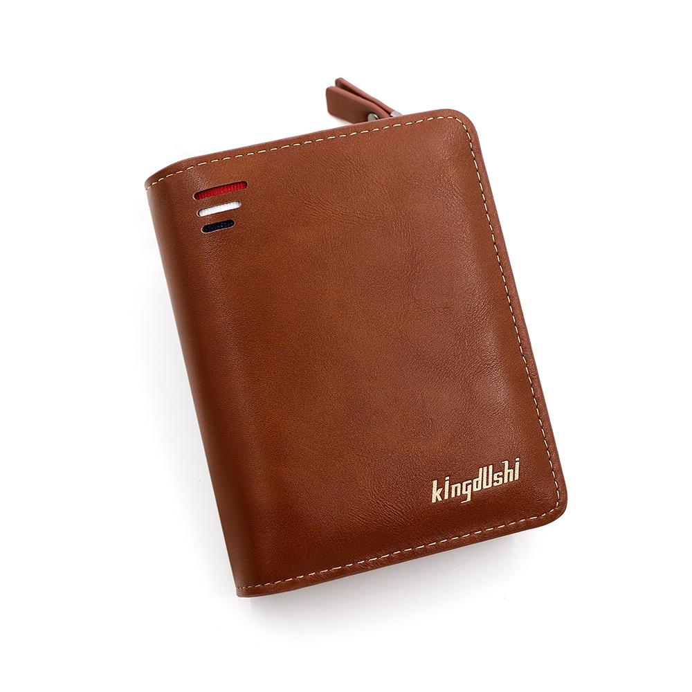 Schoolbag Men's Short Multi-Card Three-fold Zipper Change Bag Fashion Thin Card Bag Coin Bag Wallet