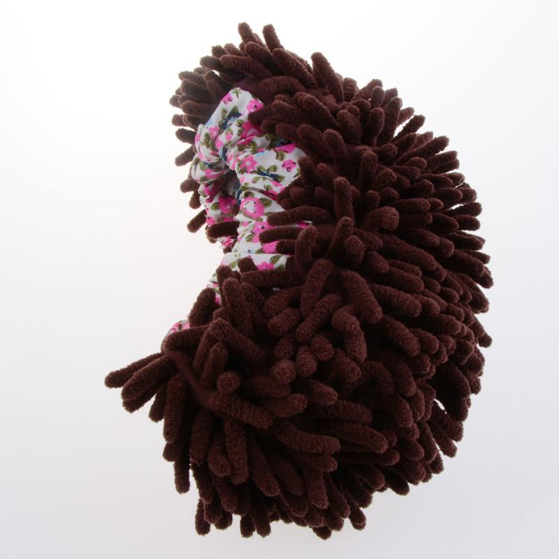 

Removable Washable Chenille Mop Slippers: Lazy Person s Floor Cleaning Shoe Covers One Size Single Price кофейный
