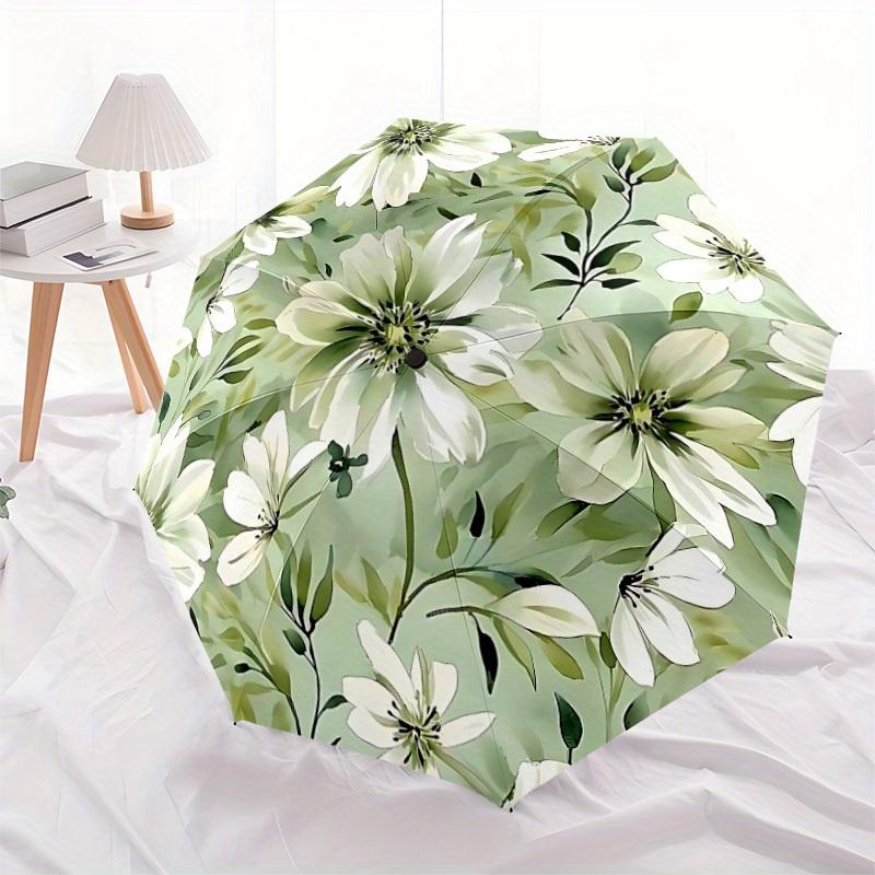 1pc Floral Pattern Automatic Opening/Closing Folding Umbrella with 36 Ribs, Plastic Handle, Windproof Portable Sunshade Umbrella Y250726076