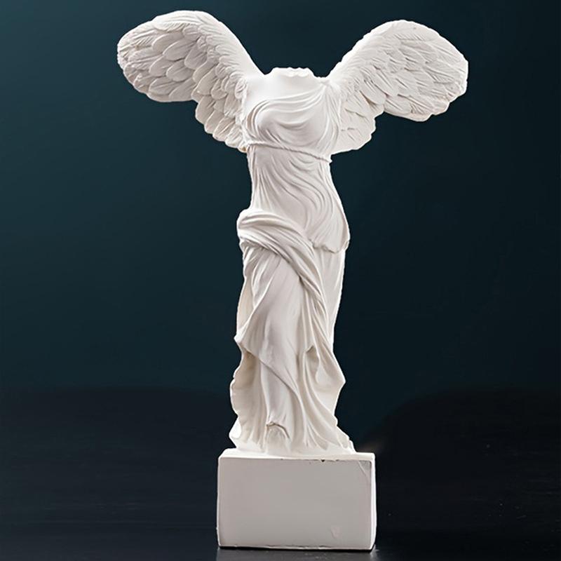 Grecka Bogini Zwycięstwa Statua Postaci Skrzydło Anioła Art Figurka Dekoracja Dom Biuro Dekoracja Rzeźba z Żywicy Ornament
