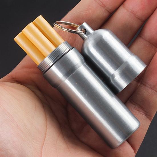 Metal Herb Roll Storage Box with Keychain Portable Travel Mini Herb Roll Case Ashtray Multi-function Pill Organizer Container