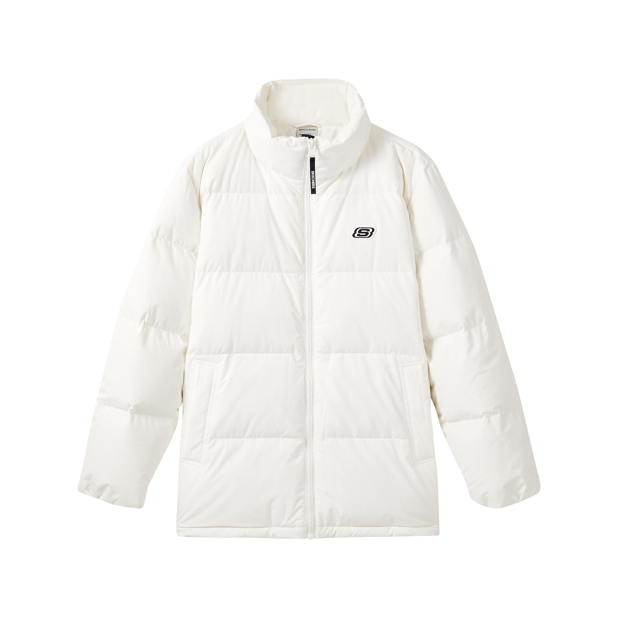 Skechers Stand Collar Solid Color Casual Sports Windproof Warm Lightweight Down Jacket Unisex Outerwear Cotton-Candy L422U070-0074 L