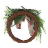 Christmas Decorative Rattan Woven Tape Chic Rattan Leaves Home Party Bowknot Red Berry Door Wreath Holiday Decorations Ornaments