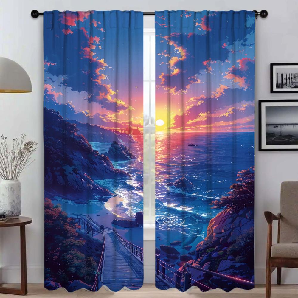 Dreamscape Modern Living Room Curtains for Camera Partition Tulle for Bedroom Blackout Curtain Halloween Decoration Shades Child
