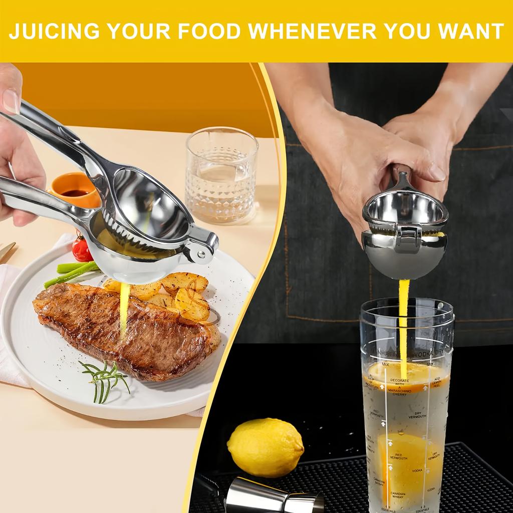 Stainless Steel Manual Citrus Fruit Press , Compact Handheld Citrus Juicer for Oranges, Lemons, Limes , Durable Kitchen Tool for Fresh Juice,