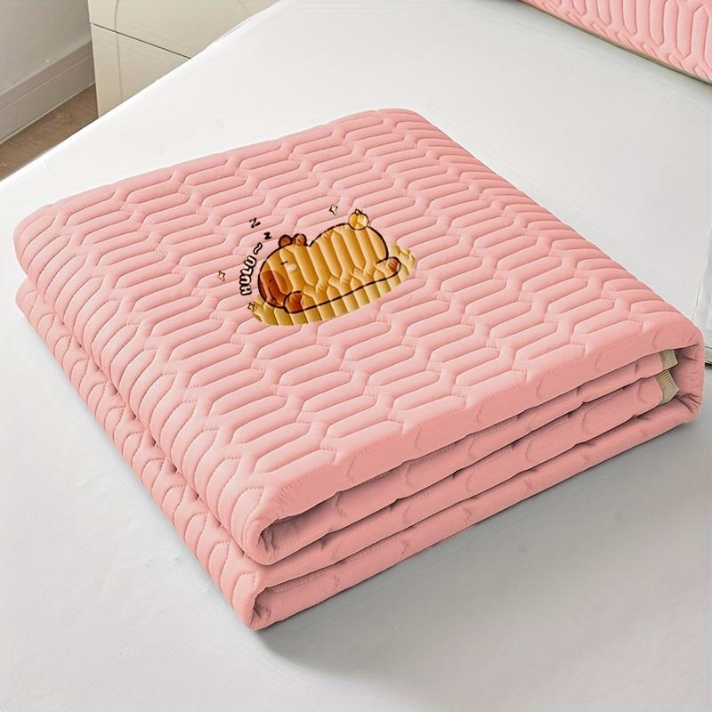 Cool Feeling Ice Fabric Bed Linen Single Summer Cold Bed Pad Washable Cartoon Mattresses  Elastic Band Four Corners Bedspreads