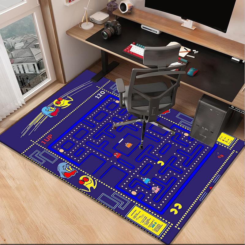 Pac game Adventure Office Rug Chair Mat, Game Carpet, Suitable for Front Door, Bedroom, Living Room, Desk, Holiday Gift