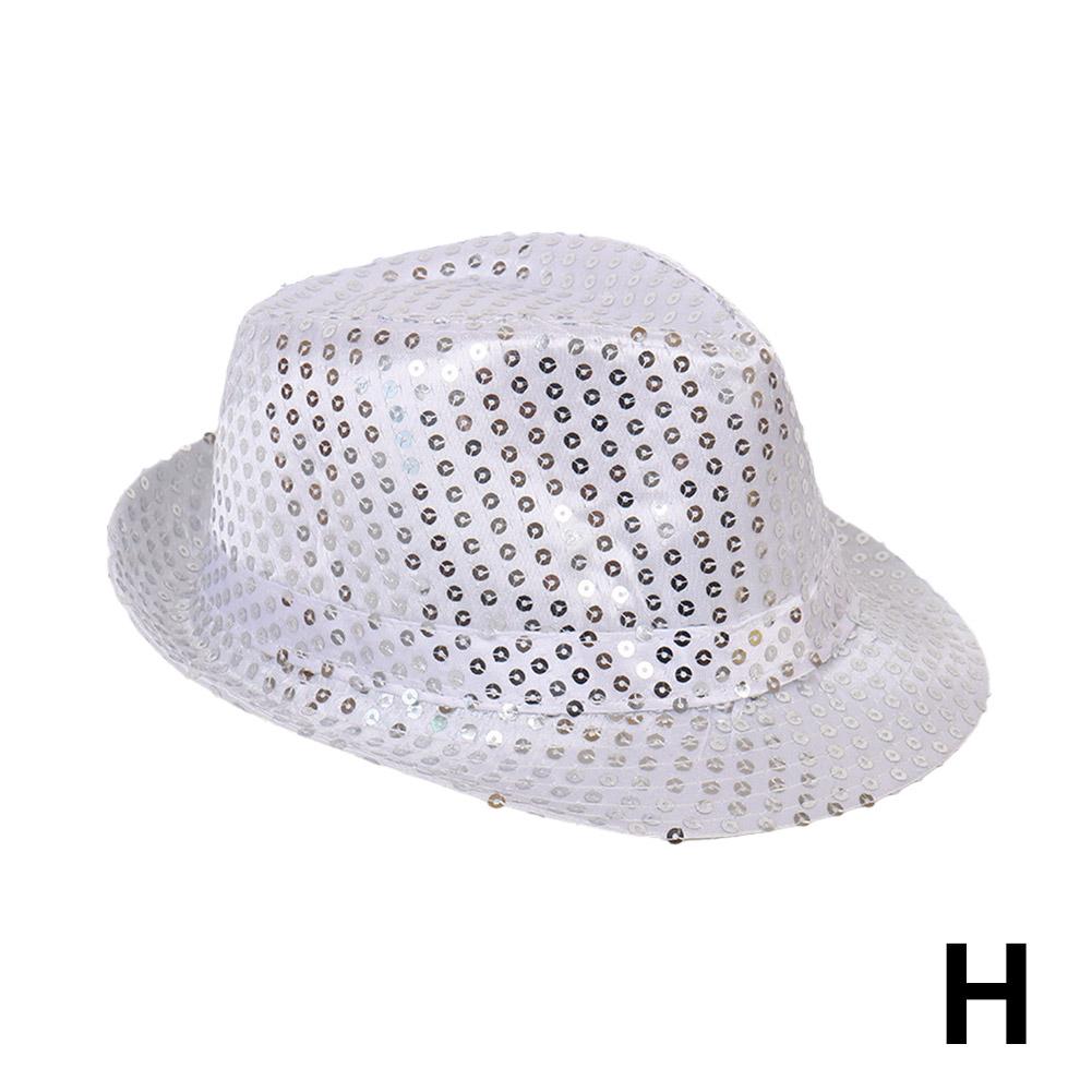 

Джазовая шляпа с блестками, ковбойские кепки, реквизит для ролевых игр, блестящий костюм с бисером для мужчин, выступление, вечеринка P5N5 Silvery-One size