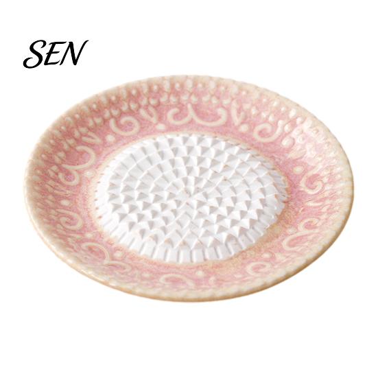 Ginger Grinding Tool Ceramic Garlic Grater Plate, Embossed Dish for Grating Non Absorbent Odorless Grinder Wasabi Cheese Chocolate Carrot Fruits