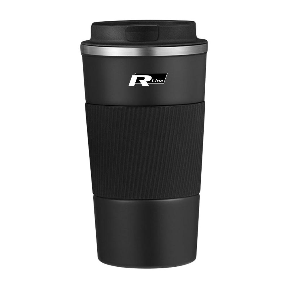 500ml Car Leak Proof Travel Thermo Cup Double Stainless Steel Tea Water Coffee Mug for Volkswagens RLINE CC Golf 4 5 Passat Polo